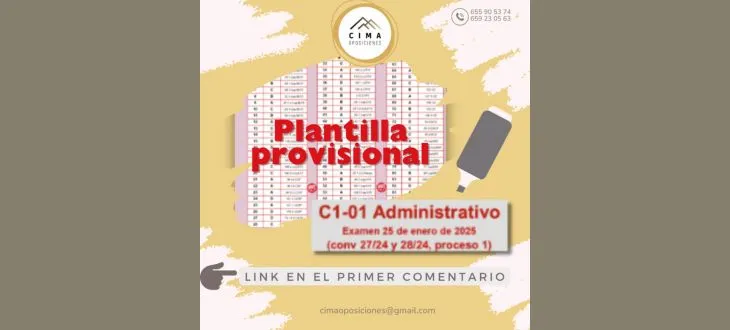 Plantilla Provisional examen Administrativo C101